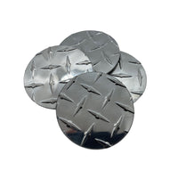 4 Inch Diamond Plate Coasters with Soft Base - Made in the USA - Airstream Trailer Accessories