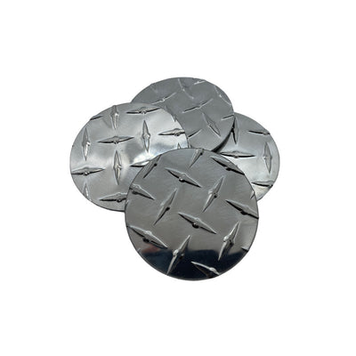 4 Inch Diamond Plate Coasters with Soft Base - Made in the USA - Airstream Trailer Accessories