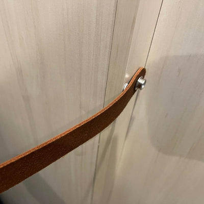 Leather Curtain Strap for Airstream Trailers with Split Bath or Single Curtain