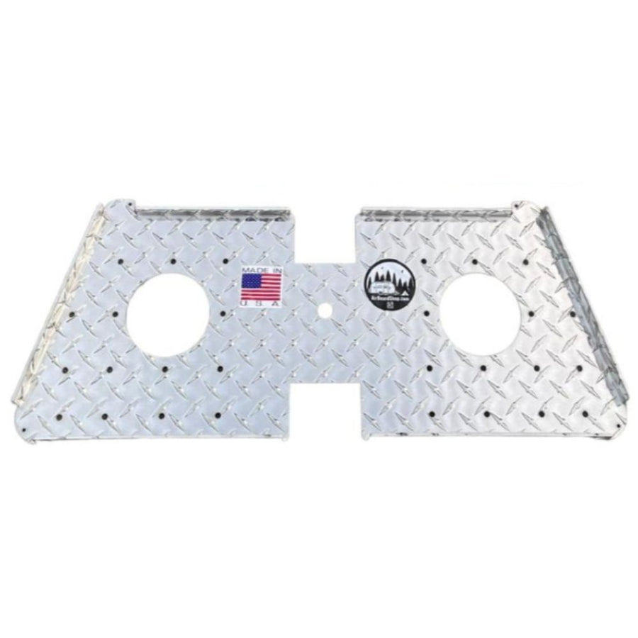 Diamond plate aluminum AirBoard frame close-up