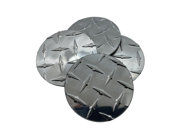 Airboard - 4 Inch Diamond Plate Coasters with Smooth Tumbled Edges - Made in USA